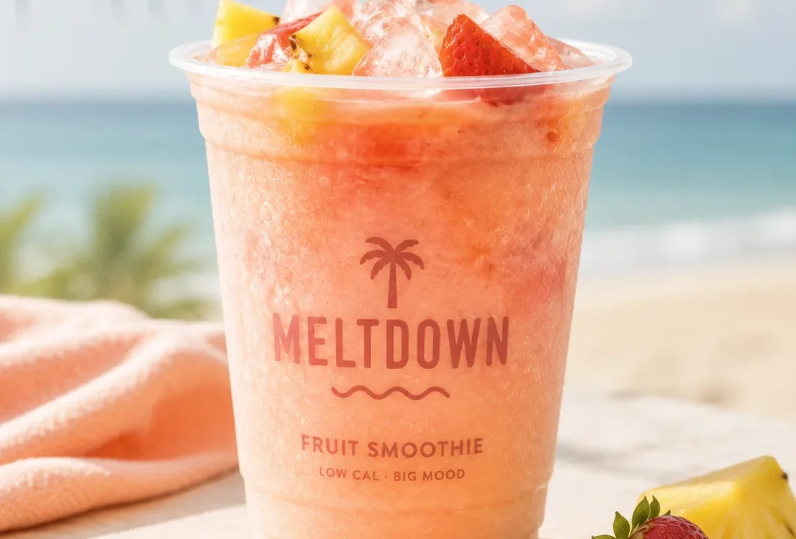 MELTDOWN Sunset voćni smoothie od jagode, ananasa i manga