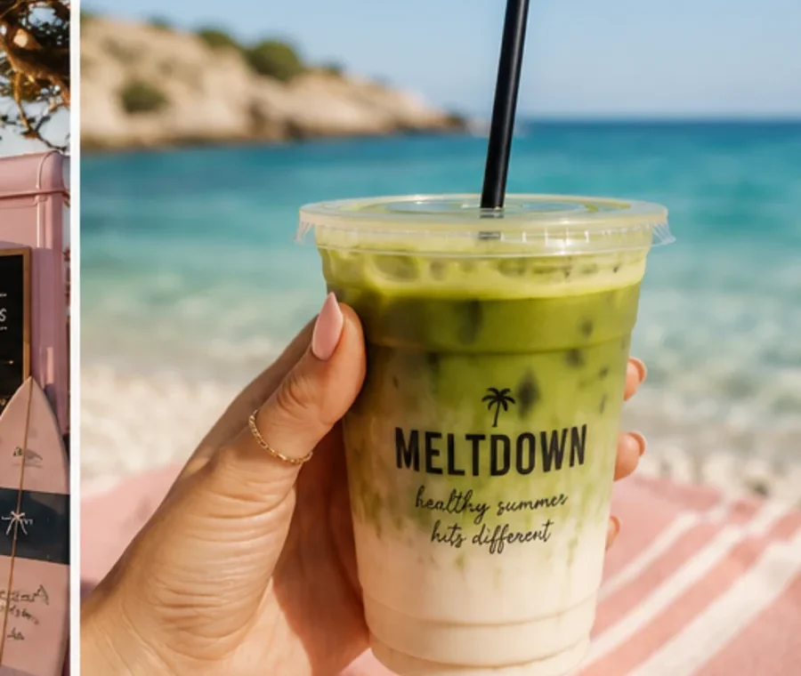 MELTDOWN iced matcha latte s jagodom