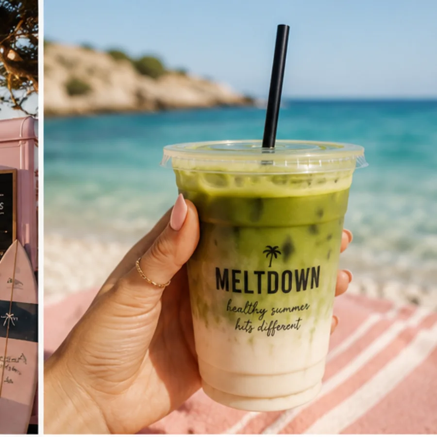 MELTDOWN iced matcha latte s jagodom